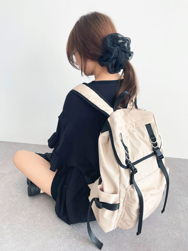 ロングベルトビッグリュック ブラック ライトベージュ Honey Salon ハニーサロン のレディースバッグ ポーチ Sp14f0j0100 ファッション通販のstripe Club