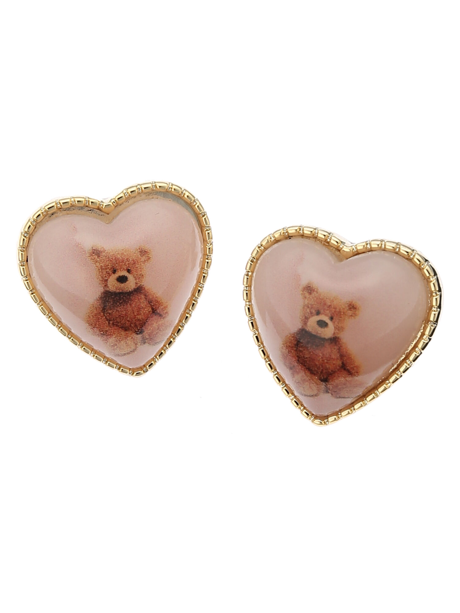 Honey Salon Select くまさんハートピアス ホワイト ピンク Honey Salon ハニーサロン のレディースピアス 指輪 Sc15fcj00 ファッション通販のstripe Club