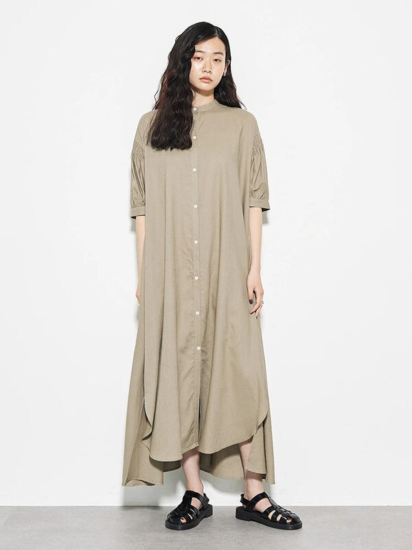 レーヨン麻ボリュームワンピース ブラック グリーン カーキ Garage Of Good Clothing ガレージ オブ グッド クロージング のレディースワンピース Wb22l0h0100 ファッション通販のstripe Club