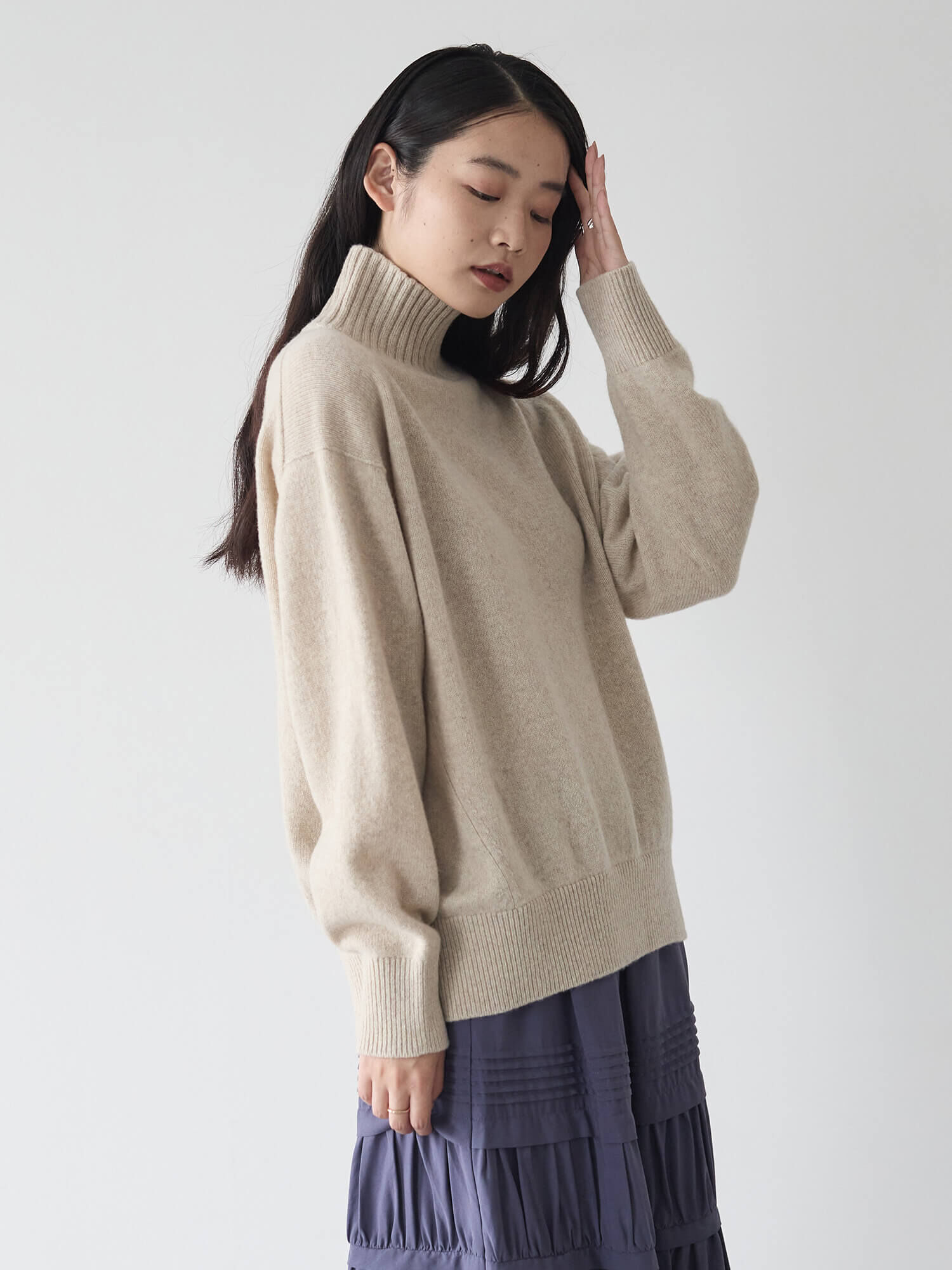 ウールカシミヤタートルネック プルオーバー ニット/セーター トップス レディース 人気販売