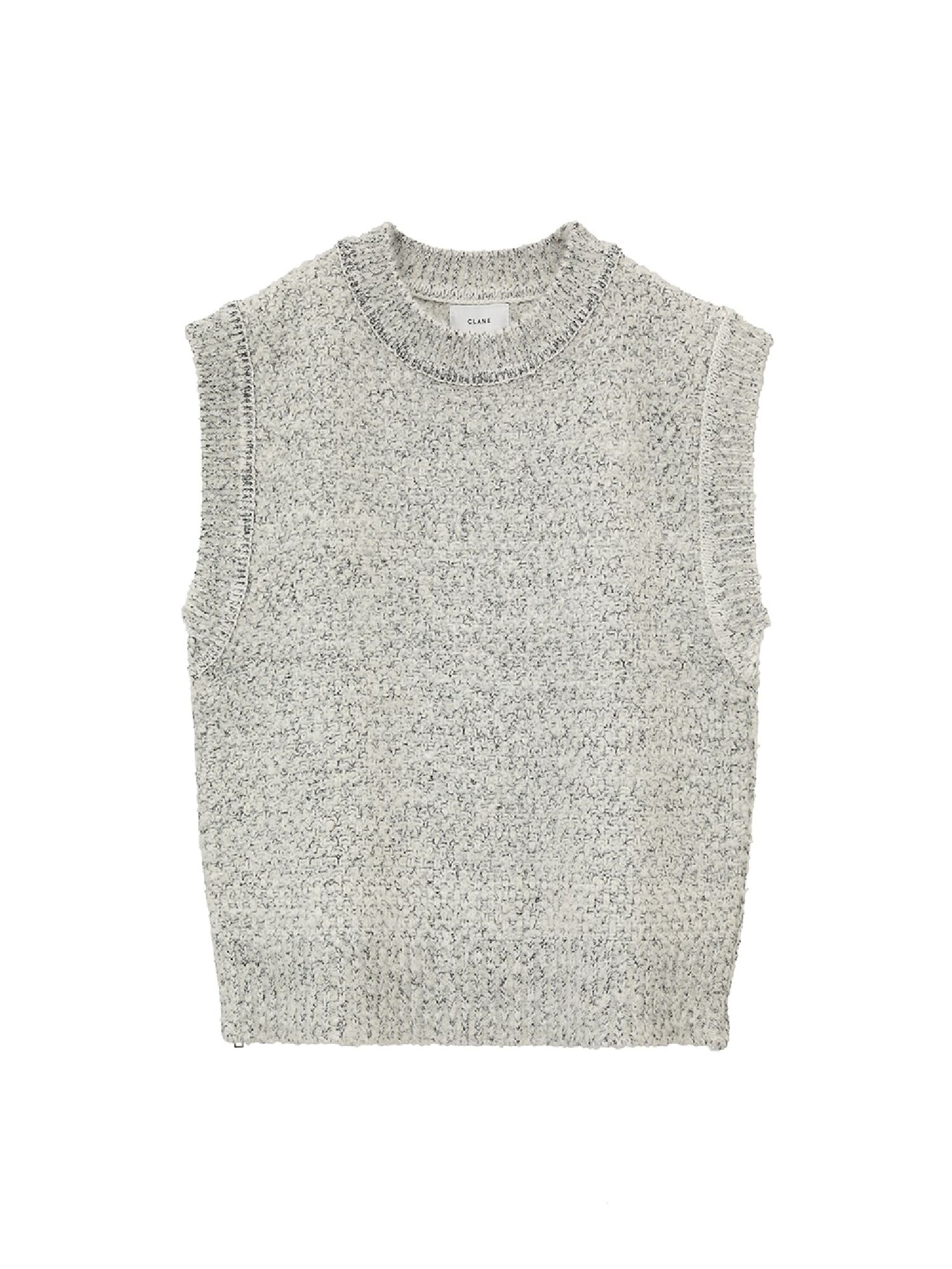 CLANE】SIDE ZIP TWEED KNIT VEST（アイボリー） / GARAGE OF GOOD